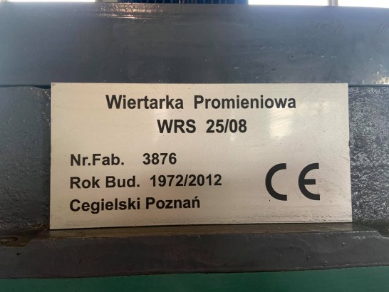 Wiertarka promieniowa WRS 08/25
